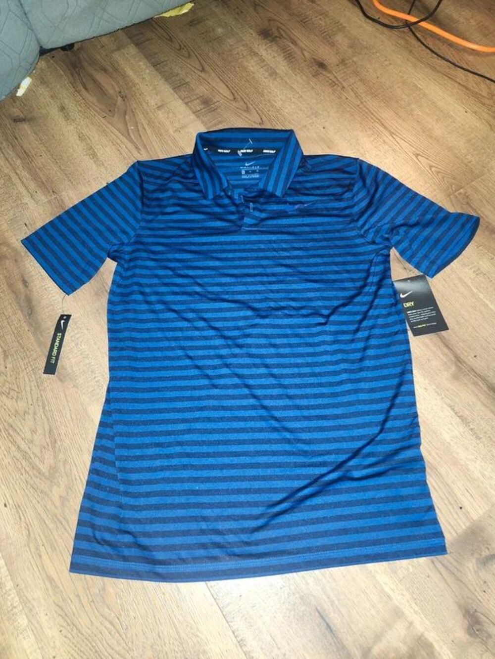 Nike blue/black golf polo NWT